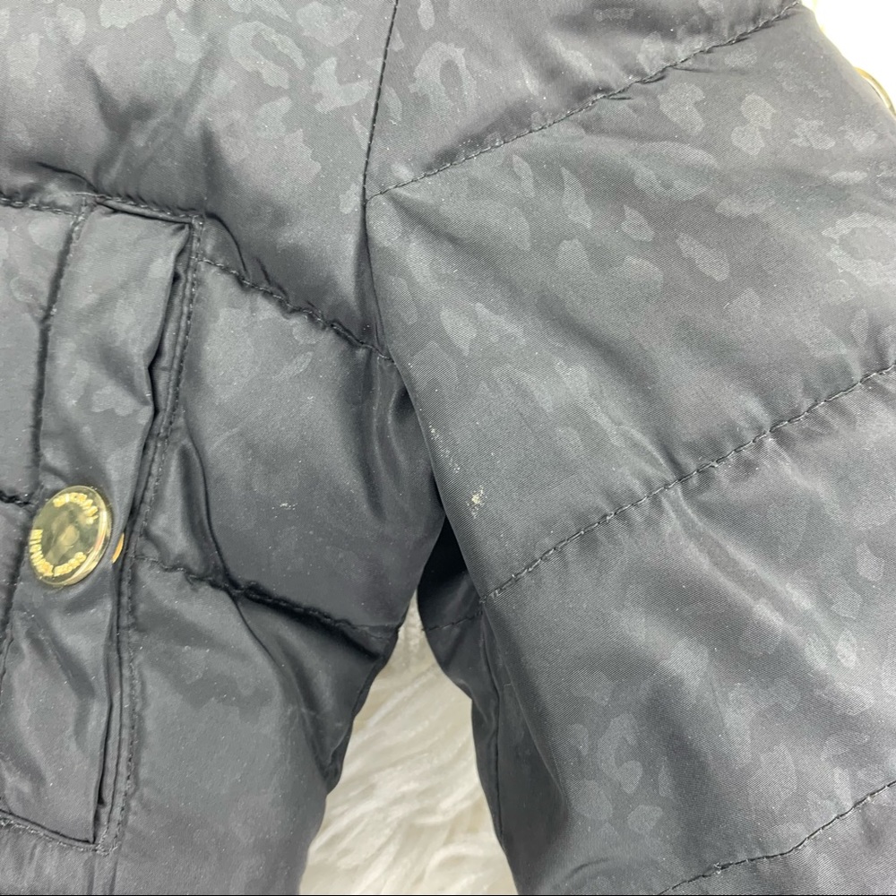 MICHAEL Michael Kors Black Puffer Jacket with Faux Fur Hood - Picture 10 of 13